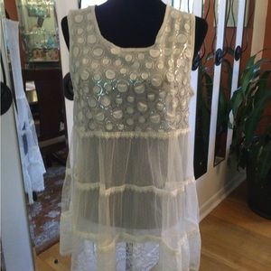 Forgotten Grace White Lace top Lined Size L